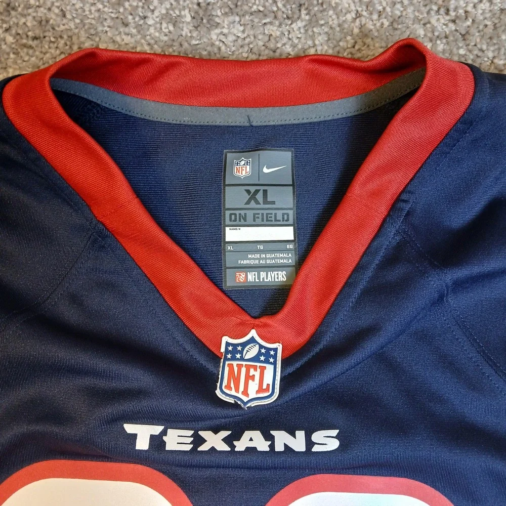 Nike NFL Houston Texans Ed Reed 20 Jersey Mens XL Navy Blue Football Jersey